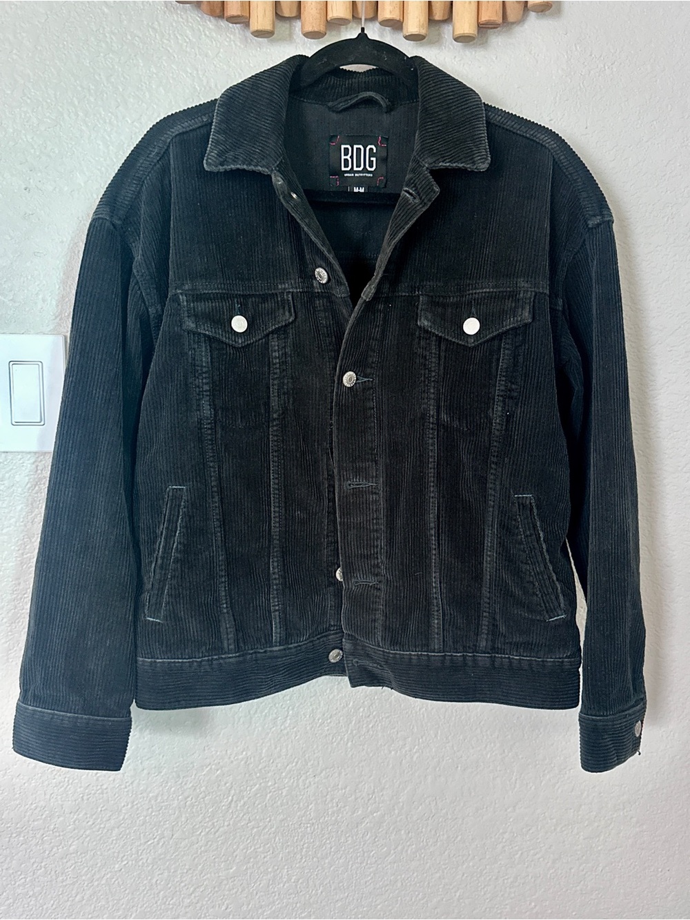 BDG Men's Black Corduroy Trucker Jacket